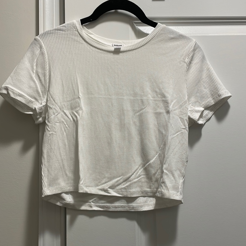 Garage crop top; size L; color: white